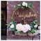 Artificial Pink Camellia Wreath Decorations for Front Door, Round Metal Hoop Floral Hanging Garland, for Wall Window Indoors Outdoor Farmhouse Decor